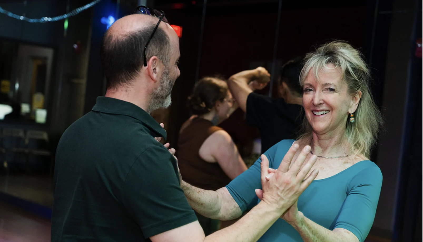Dancers at a Salsa With Silvia social party