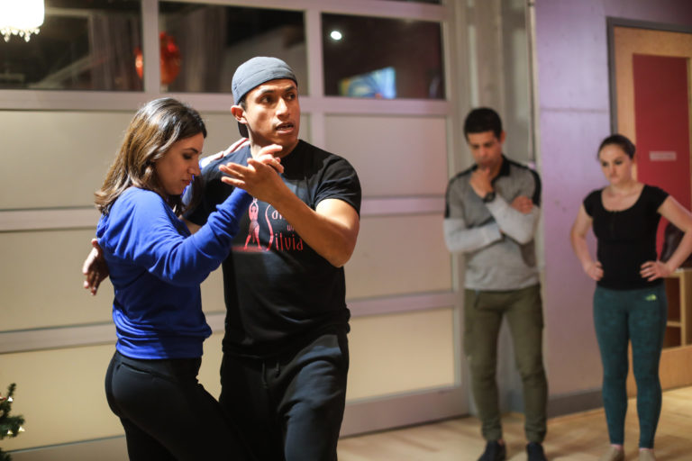 Instructor Joffre teaches salsa and bachata classes at the Salsa With Silvia dance studio.