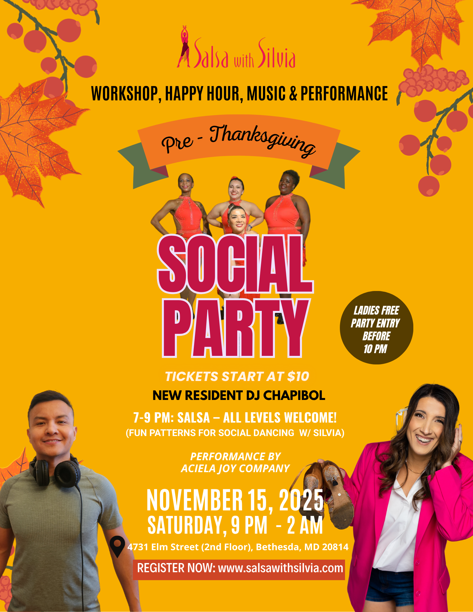 Pre Thanksgiving Salsa and Bachata Party in Bethesda, Maryland