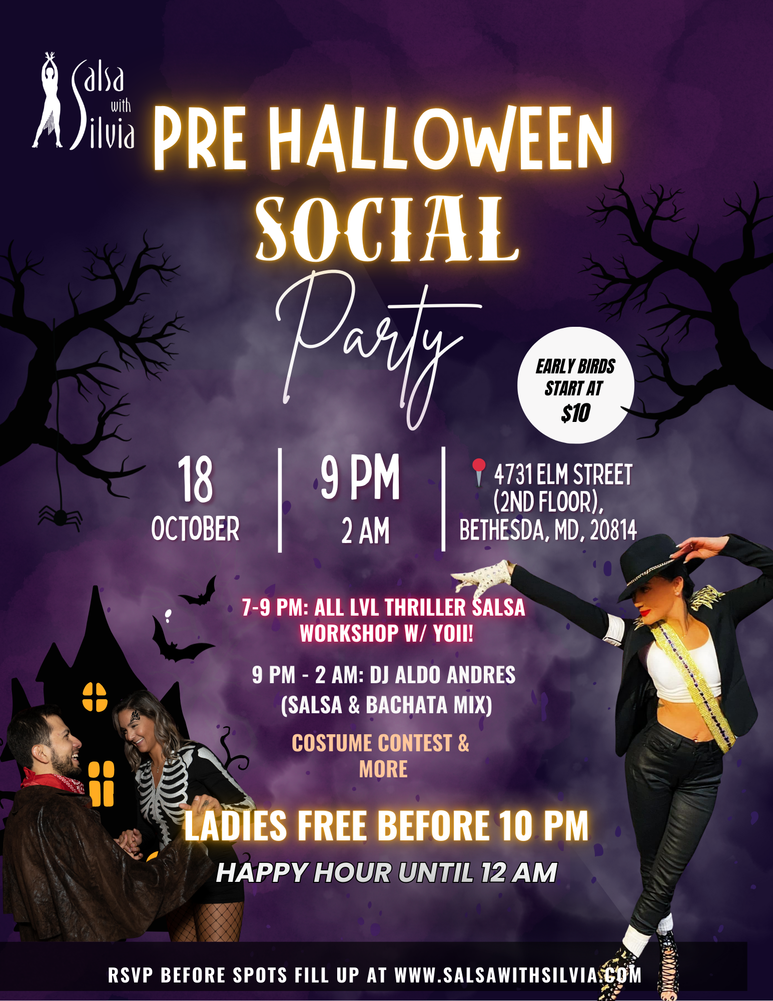 Halloween Salsa and Bachata Party in Bethesda, Maryland