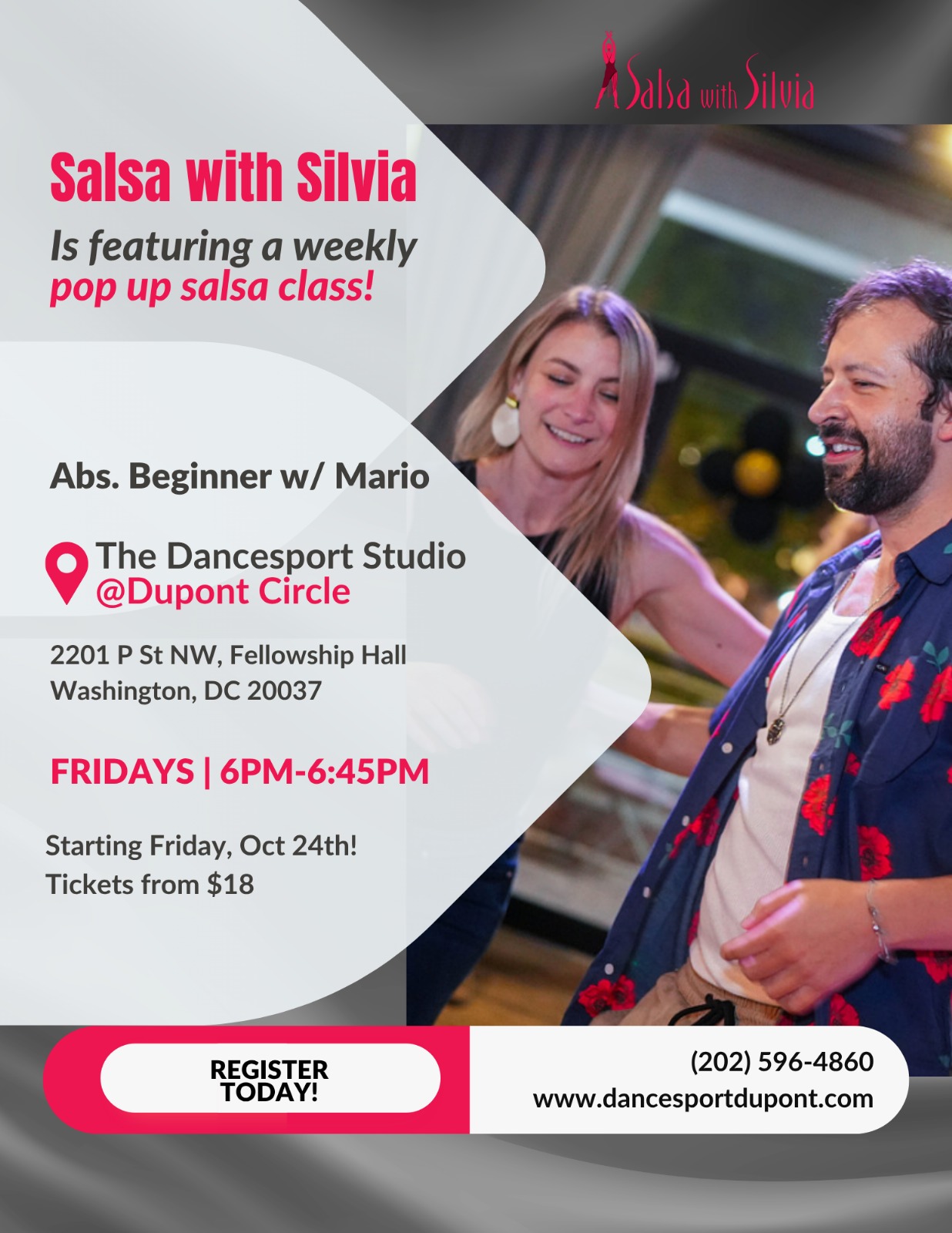 Beginner Salsa Class. Salsa With Silvia Pop-Up in Dupont Circle