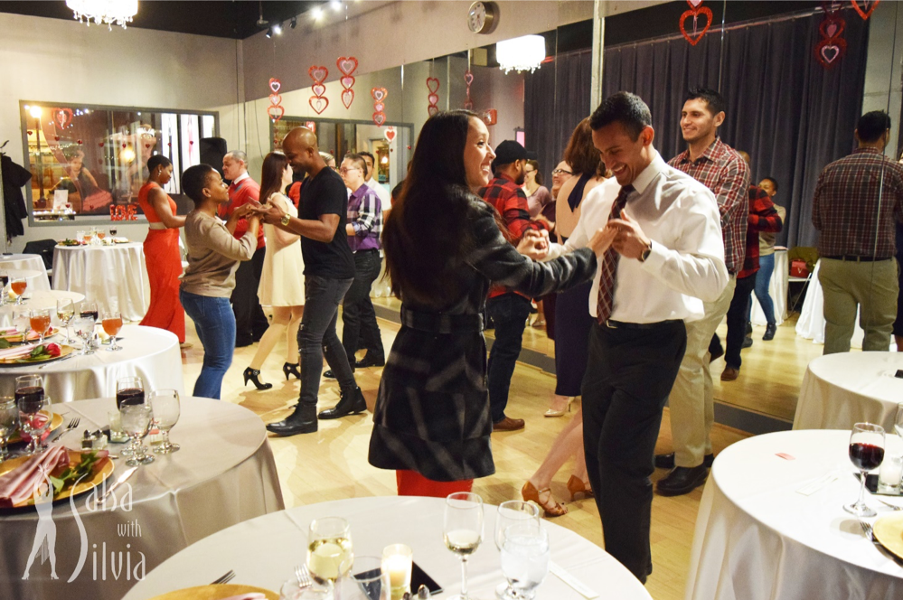 Celebrate Valentine's Day at the beautiful Salsa With Silvia dance studio - food, drinks, dance lesson, performances